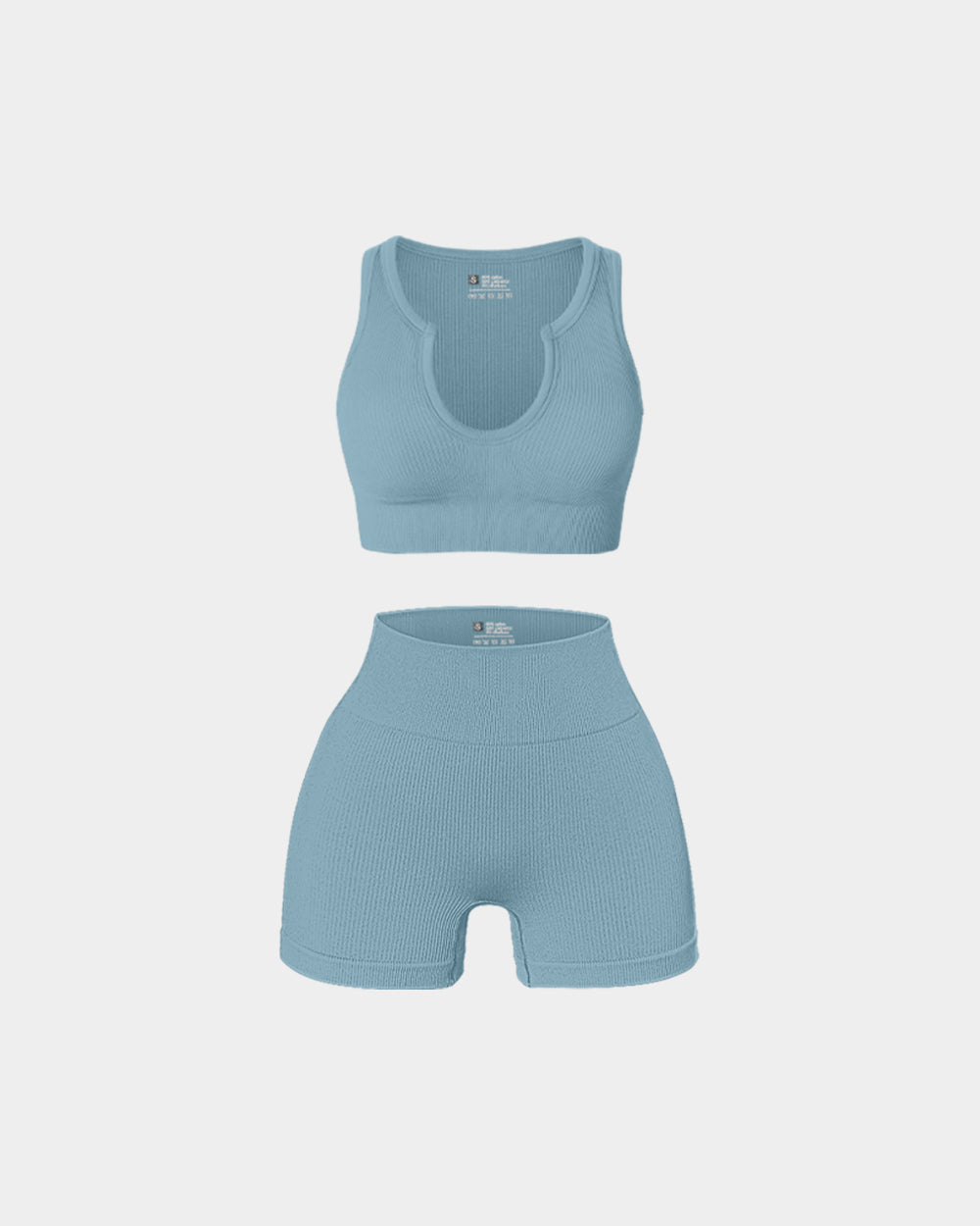 High Waist Leggings with Cloud-Shaped Collar Sports Bra Exercise Set
