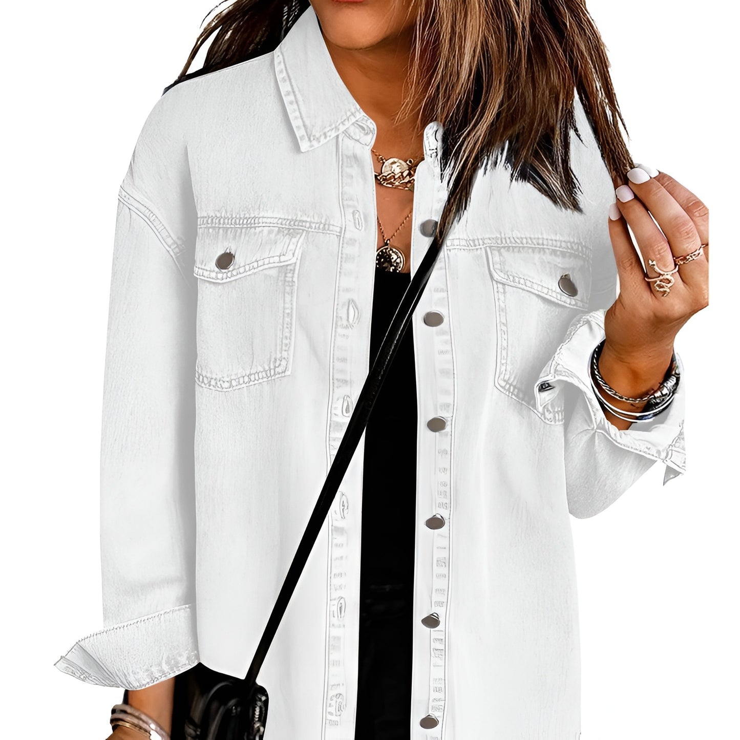 Aveline Ripped Fringe Denim Jacket