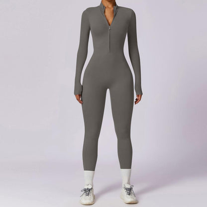 Aveline Thermal Jumpsuit – Long Sleeve Zip-Up One-Piece