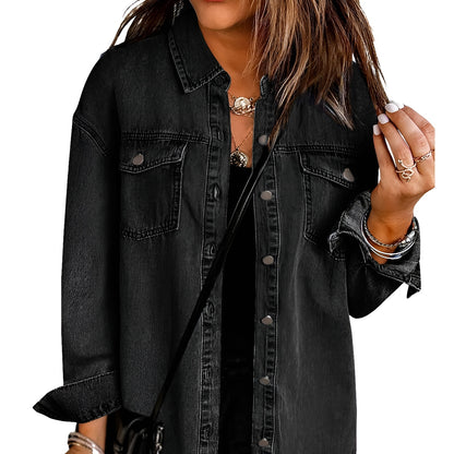 Aveline Ripped Fringe Denim Jacket