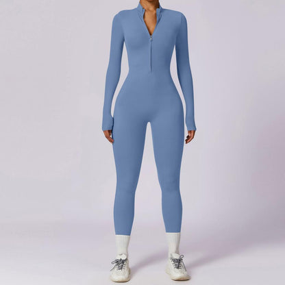 Aveline Thermal Jumpsuit – Long Sleeve Zip-Up One-Piece